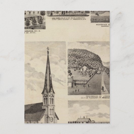 Römisch-katholische Kirche, Residenzen, Minnesota Postkarte (Vorderseite)