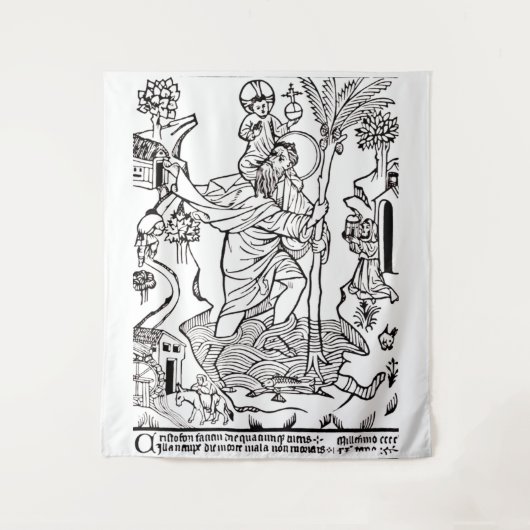 römisch-katholische Saint Christopher Wandteppich (Vorderseite)