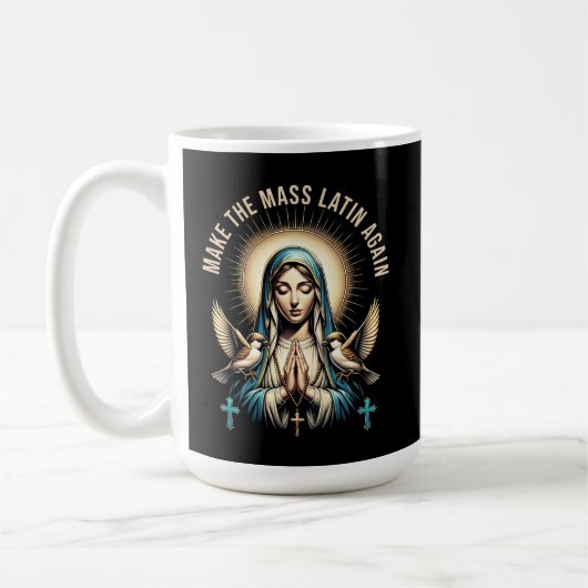 Römisch-katholische Selige Jungfrau Mary Latin Mas Kaffeetasse (Links)