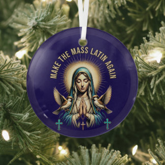 Römisch-katholische Selige Jungfrau Mary Latin Mas Ornament Aus Glas
