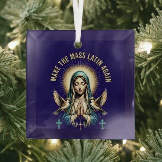 Römisch-katholische Selige Jungfrau Mary Latin Mas Ornament Aus Glas