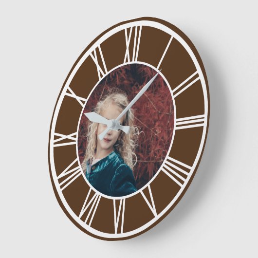 Römisch-römische Grenze Braun Foto rund Große Wanduhr (Winkel)