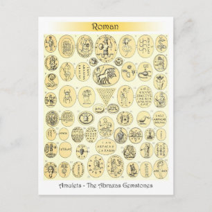 Römische Amulette - Gravuren von Abraxas-Edelstein Postkarte