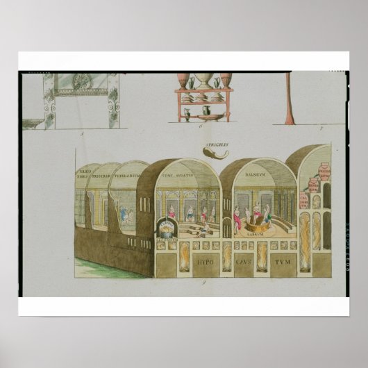 Römische Bäder, Platte aus "Die Geschichte der Nat Poster (Vorne)