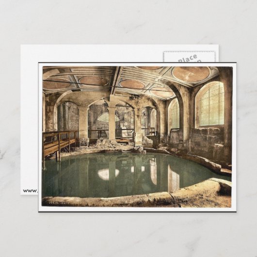 Römische Bäder und Abtei, Circular Bath, Bath, Eng Postkarte (Vorne/Hinten)