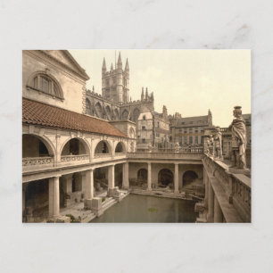 Römische Bäder und Abtei IV, Bath, Somerset, Engla Postkarte