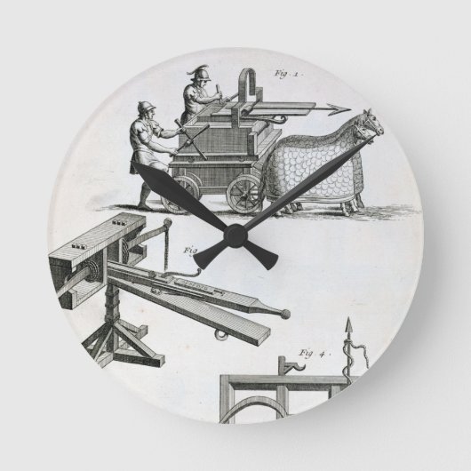 Römische ballistische Maschinerie, vom Runde Wanduhr (Vorderseite)