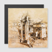 Römische Forum-Skizze Magnetkarte (Vorne/Hinten)