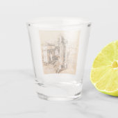 Römische Forum-Skizze Schnapsglas (Rückseite)