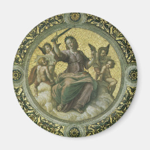 Römische Göttin Gerechtigkeit mit Engeln von Rapha Magnet