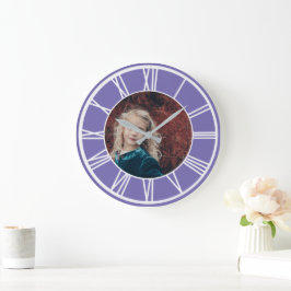 Römische Grenze Lila Foto Runde Große Wanduhr