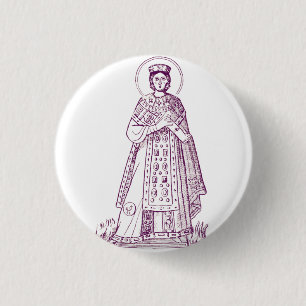 Römische Heilige Agnes griechisches Mosaik Button