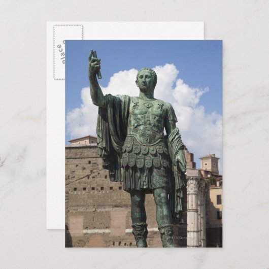 römische Kaiserstatue Postkarte (Vorne/Hinten)