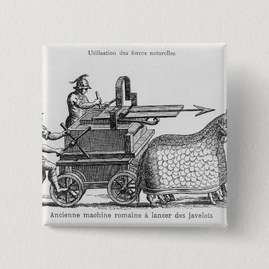 Römische Kriegsmaschine für das Abfeuern der Button (Vorderseite)