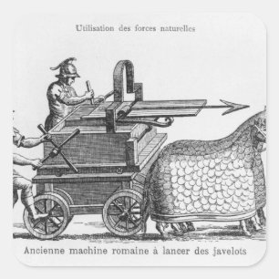Römische Kriegsmaschine für das Abfeuern der Quadratischer Aufkleber