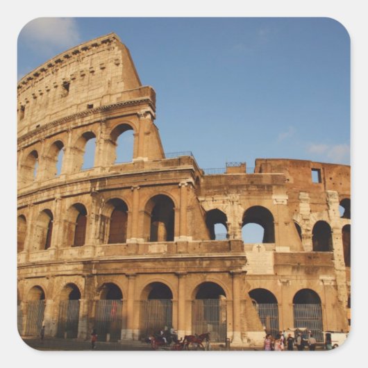 Römische Kunst - Das Kolosseum oder der Flavian 4 Quadratischer Aufkleber (Vorderseite)