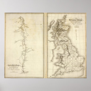 Römische Mauer in Großbritannien Poster