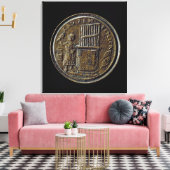römische Münze mit Orgeldarstellung Leinwanddruck (Insitu (Wohnzimmer))