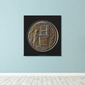 römische Münze mit Orgeldarstellung Leinwanddruck (Insitu (Holzboden))