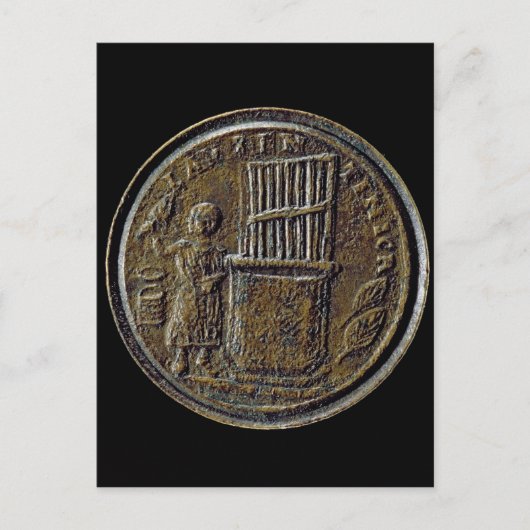 römische Münze mit Orgeldarstellung Postkarte (Vorderseite)