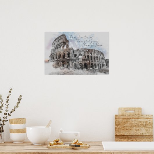 Römische Postkarte – Durch Jahrhunderte, Durch Leg Poster (Küche)