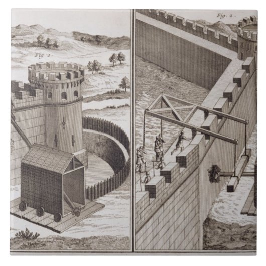 Römische Rammböcke, vom 'Encyclopedie DES S Fliese (Vorderseite)