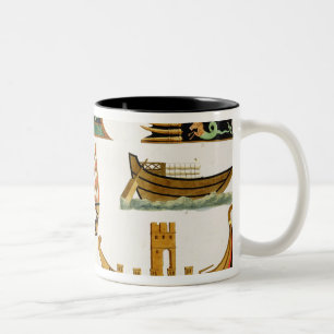 Römische Schiffe mit Details der Zweifarbige Tasse