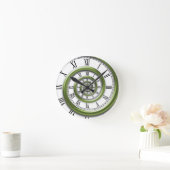 Römische Spirale - grün Runde Wanduhr (Zuhause)