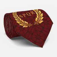 Römische SPQR Lorbeer-Krawatte mit Mosaik-Muster