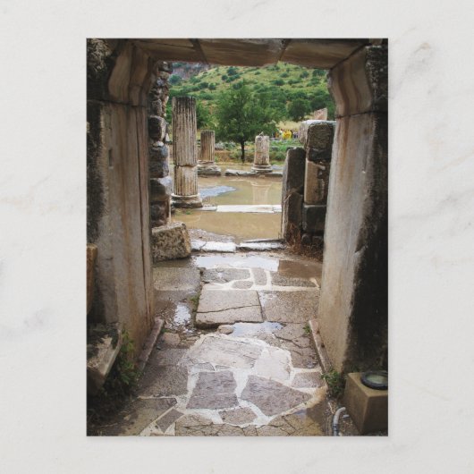 Römische Steintür in Ephesus, Türkei Postkarte (Vorderseite)