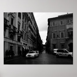 Römische Straßen-Schwarzweiss-Plakat Poster