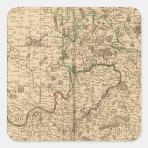 Römische Straßen und Schlachtfelder Quadratischer Aufkleber