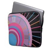 römische Uhr Lila Oran blauer Rosa Laptopschutzhülle (Vorderseite Links)