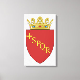 Römische Wappen (SPQR) (Rom, Italien) Leinwanddruck