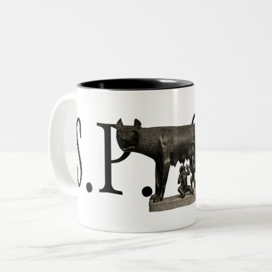 Römische Wolf-Tasse Zweifarbige Tasse (Vorderseite Links)