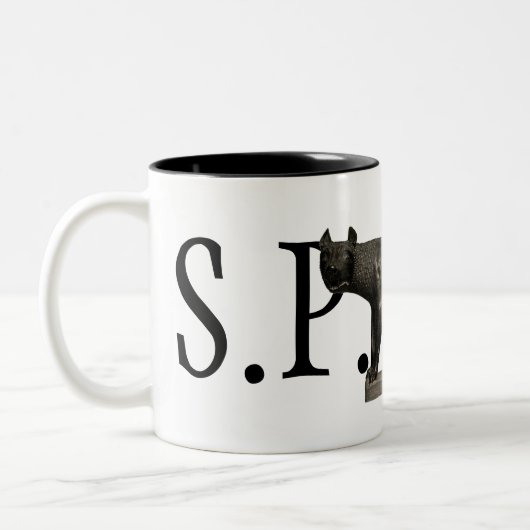 Römische Wolf-Tasse Zweifarbige Tasse (Links)