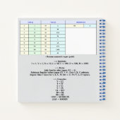 römische Zahlen 1 bis 100 Diagramm Notizblock (Rückseite)