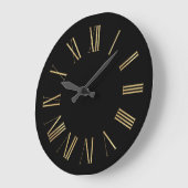 Römische Zahlen aus Schwarz und Gold Große Wanduhr (Winkel)