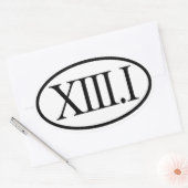 Römische Zahlen Halbmarathon 13,1 Ovaler Aufkleber (Umschlag)