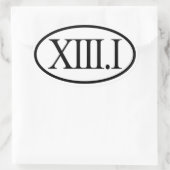 Römische Zahlen Halbmarathon 13,1 Ovaler Aufkleber (Tasche)