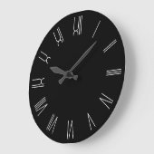 Römische Zahlen in Schwarz und Weiß Retro Große Wanduhr (Winkel)