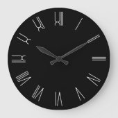 Römische Zahlen in Schwarz und Weiß Retro Große Wanduhr (Vorderseite)