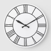 Römische Zahlen in Weiß und Schwarz Große Wanduhr (Vorderseite)