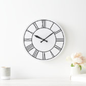 Römische Zahlen in Weiß und Schwarz Große Wanduhr (Zuhause)