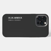 Römische Zahlen Jahrestag Übereinstimmung Paar iPhone Hülle (Rückseite (Horizontal))