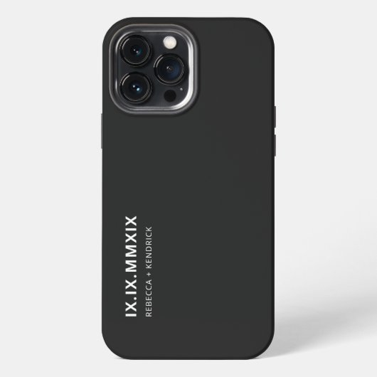 Römische Zahlen Jahrestag Übereinstimmung Paar iPhone Hülle (Rückseite)