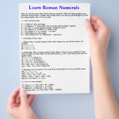 Römische Zahlen schnell lernen | Flyer für Bildung (Hand)
