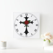 Römische Zahlen zwischen den Römischen Stämmen Quadratische Wanduhr (Zuhause)