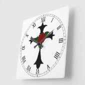 Römische Zahlen zwischen den Römischen Stämmen Quadratische Wanduhr (Winkel)