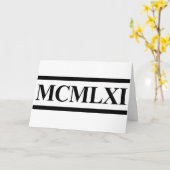 Römische Ziffern 1961 50. Geburtstag Karte (Gelbe Blume)